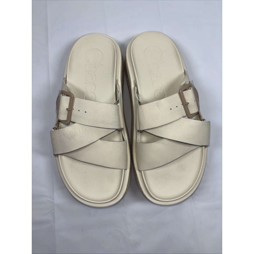 Chaco Cream Platform Slide Sandals - Picture 4 of 16